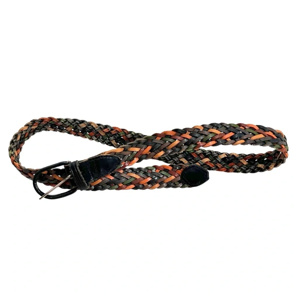 Vintage Y2K Multi-color braided leather belt